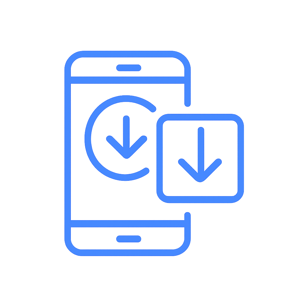 Illustration explaining the update process for 22bet.