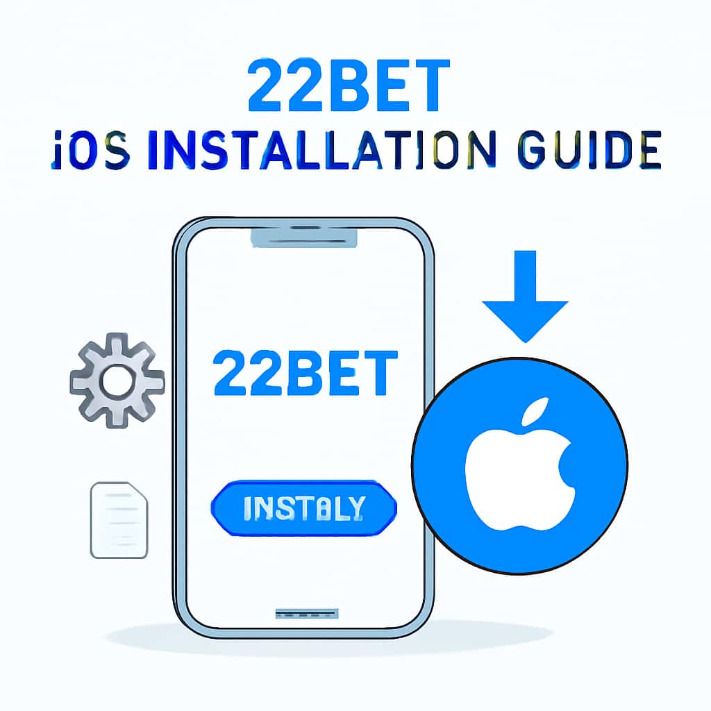 Diagram detailing the installation process for 22bet on iOS.