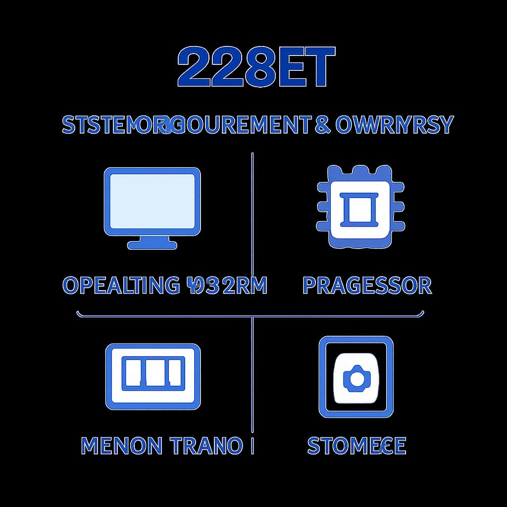 An educational diagram illustrating the system requirements for the 22bet app.