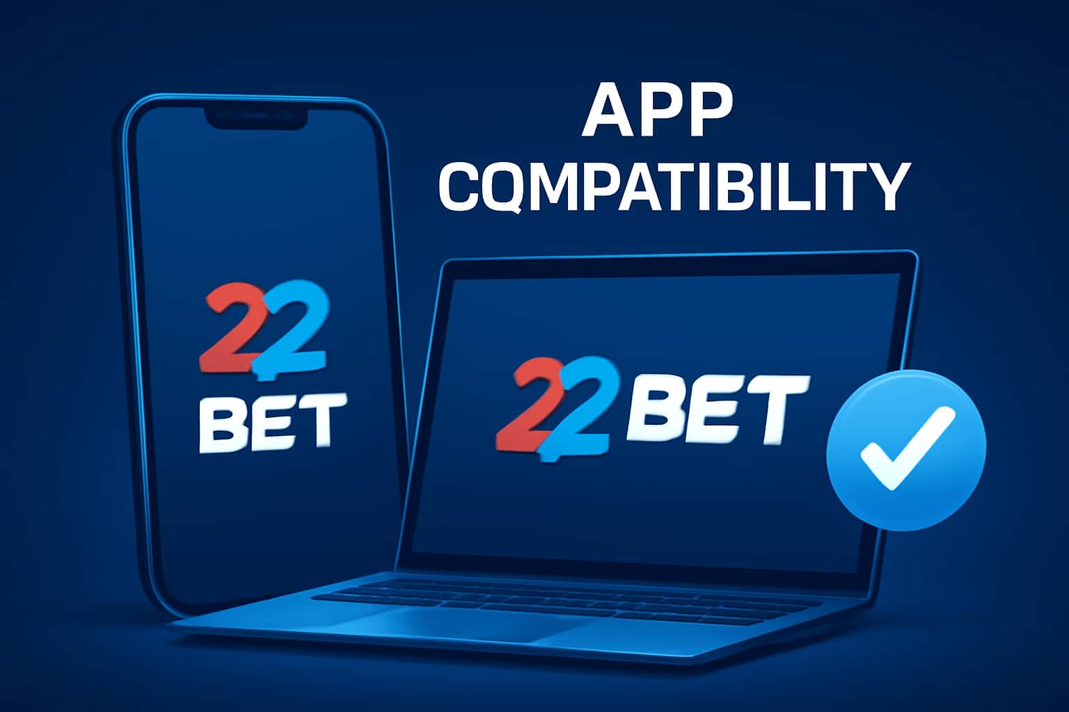 Informational scene highlighting the app compatibility aspects for 22bet.