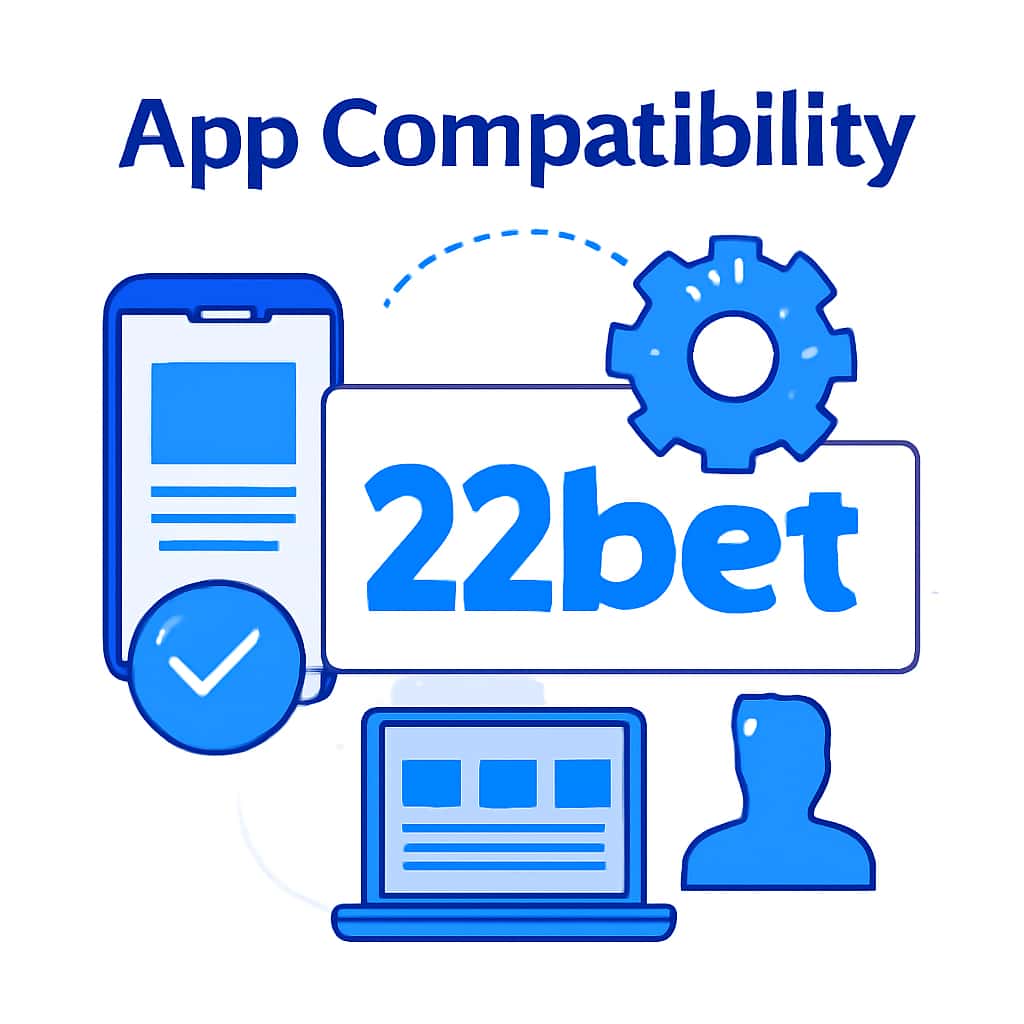 Diagram explaining the app compatibility for 22bet.