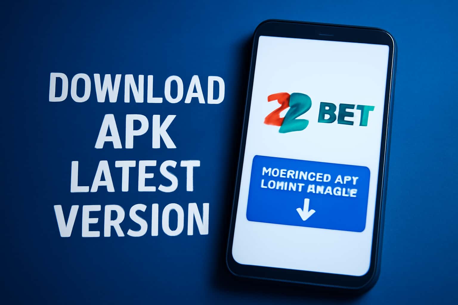Visual representation of the Download 22bet APK process with the title clearly displayed.