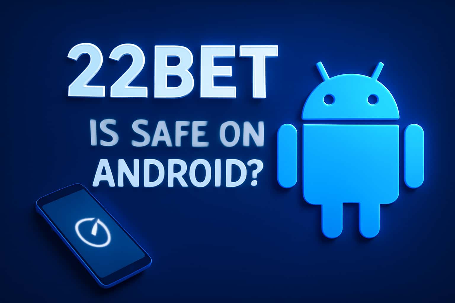 A visual representation focusing on the safety of the 22bet app on Android.